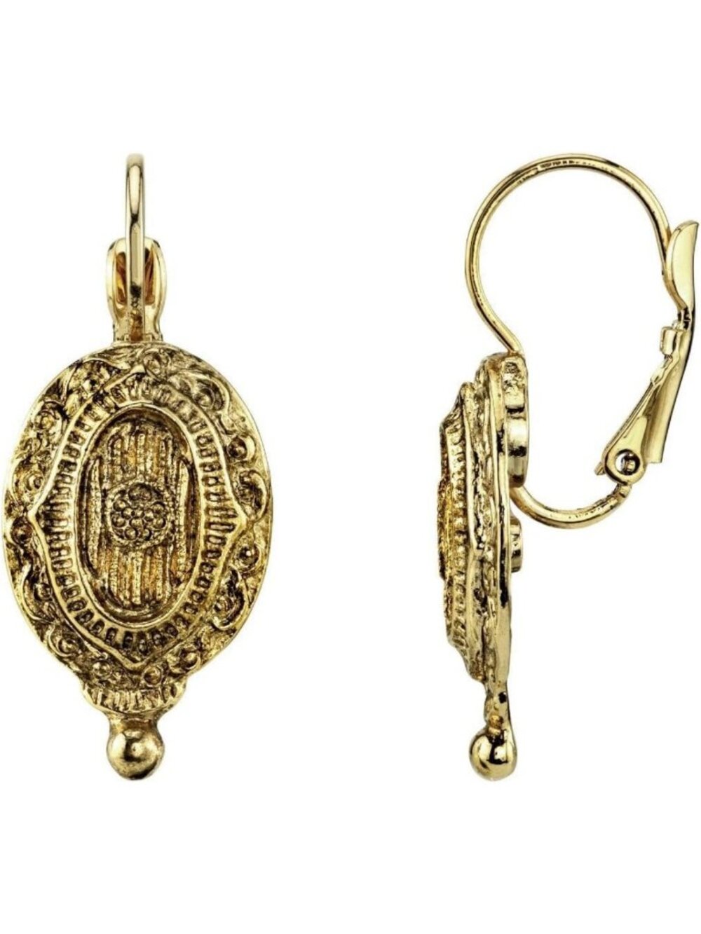 Elegant Baroque Oval Drop Earrings | Vintage-Inspired Jewelry | Statement